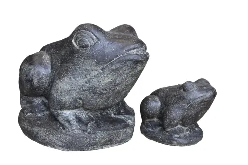 Product image of the product “Sitting Frog, Cast stone, in the sizes from 13cm to 33cm, Antique finish ”